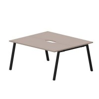 Arena ARN2TV167 TRNR (Тортора/Черный) Составной стол на 2 рабочих места, 2 эргономичных выреза