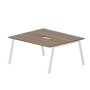 Arena ARN2TV167 WNBL (Орех/Белый) Составной стол на 2 рабочих места, 2 эргономичных выреза
