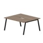 Arena ARN2TV167 WNNR (Орех/Черный) Составной стол на 2 рабочих места, 2 эргономичных выреза