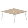 Arena ARN2TV168 OWBL (Светлый дуб/Белый) Составной стол на 2 рабочих места, 2 эргономичных выреза