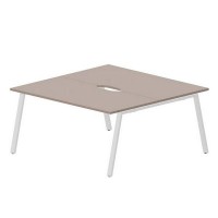 Arena ARN2TV168 TRBL (Тортора/Белый) Составной стол на 2 рабочих места, 2 эргономичных выреза