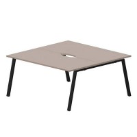 Arena ARN2TV168 TRNR (Тортора/Черный) Составной стол на 2 рабочих места, 2 эргономичных выреза
