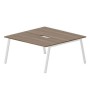 Arena ARN2TV168 WNBL (Орех/Белый) Составной стол на 2 рабочих места, 2 эргономичных выреза