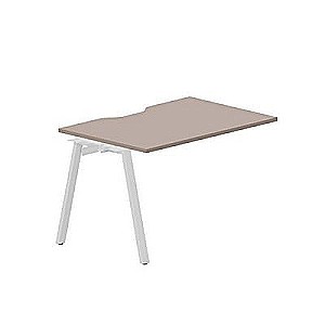 Арена ARNPV128 TRBL (Тортора/Белый) Стол приставной с эргономичным вырезом