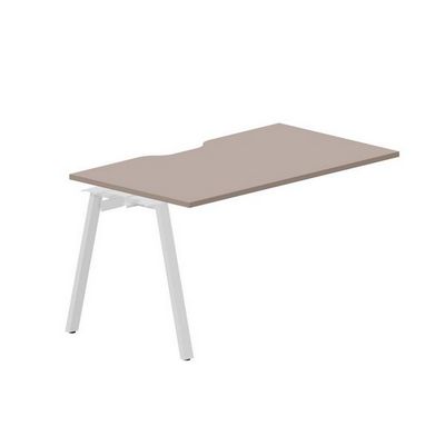 Арена ARNPV148 TRBL (Тортора/Белый) Стол приставной с эргономичным вырезом