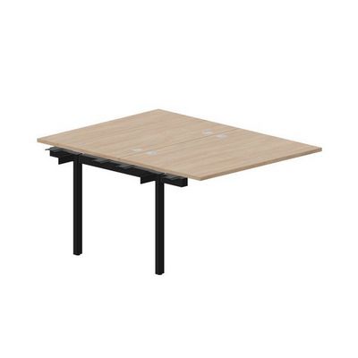 Arena UNN2TPG128 OWNR (Светлый дуб/Черный) Приставной стол на 2 рабочих места, 4 громмета