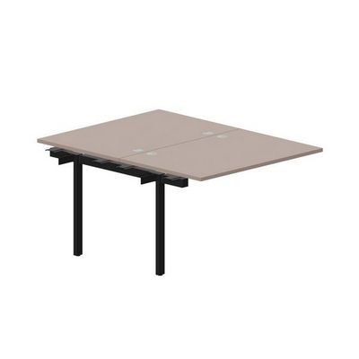 Arena UNN2TPG128 TRNR (Тортора/Черный) Приставной стол на 2 рабочих места, 4 громмета