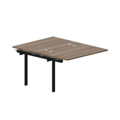 Arena UNN2TPG128 WNNR (Орех/Черный) Приставной стол на 2 рабочих места, 4 громмета