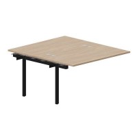 Arena UNN2TPG148 OWNR (Светлый дуб/Черный) Приставной стол на 2 рабочих места, 4 громмета