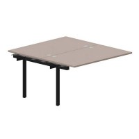 Arena UNN2TPG148 TRNR (Тортора/Черный) Приставной стол на 2 рабочих места, 4 громмета