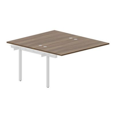 Arena UNN2TPG148 WNBL (Орех/Белый) Приставной стол на 2 рабочих места, 4 громмета