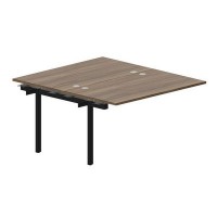 Arena UNN2TPG148 WNNR (Орех/Черный) Приставной стол на 2 рабочих места, 4 громмета