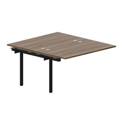 Arena UNN2TPG148 WNNR (Орех/Черный) Приставной стол на 2 рабочих места, 4 громмета