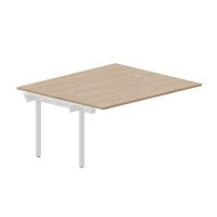 Arena UNN2TPG167 OWBL (Светлый дуб/Белый) Приставной стол на 2 рабочих места, 4 громмета