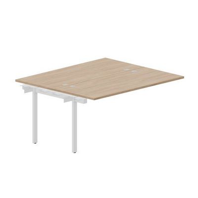 Arena UNN2TPG167 OWBL (Светлый дуб/Белый) Приставной стол на 2 рабочих места, 4 громмета