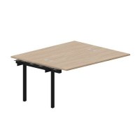Arena UNN2TPG167 OWNR (Светлый дуб/Черный) Приставной стол на 2 рабочих места, 4 громмета