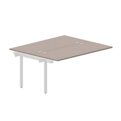 Arena UNN2TPG167 TRBL (Тортора/Белый) Приставной стол на 2 рабочих места, 4 громмета