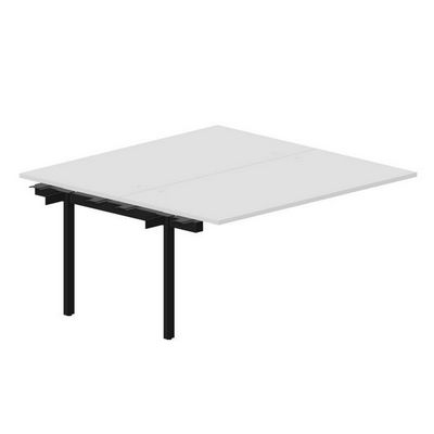 Arena UNN2TPG168 BLNR (Белый/Черный) Приставной стол на 2 рабочих места, 4 громмета