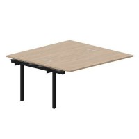 Arena UNN2TPG168 OWNR (Светлый дуб/Черный) Приставной стол на 2 рабочих места, 4 громмета