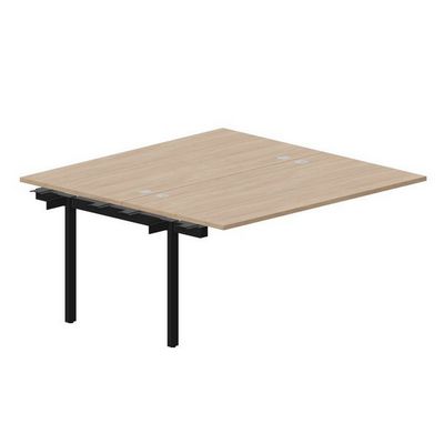 Arena UNN2TPG168 OWNR (Светлый дуб/Черный) Приставной стол на 2 рабочих места, 4 громмета