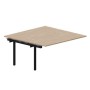 Arena UNN2TPG168 OWNR (Светлый дуб/Черный) Приставной стол на 2 рабочих места, 4 громмета