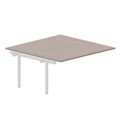 Arena UNN2TPG168 TRBL (Тортора/Белый) Приставной стол на 2 рабочих места, 4 громмета