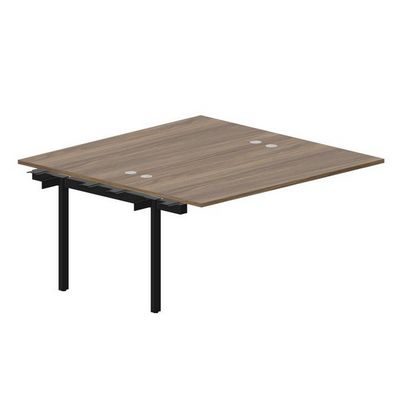 Arena UNN2TPG168 WNNR (Орех/Черный) Приставной стол на 2 рабочих места, 4 громмета