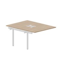 Arena UNN2TPL128 OWBL (Светлый дуб/Белый) Приставной стол на 2 рабочих места, металлические аутлеты