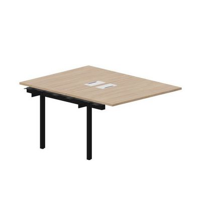 Arena UNN2TPL128 OWNR (Светлый дуб/Черный) Приставной стол на 2 рабочих места, металлические аутлеты