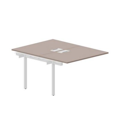 Arena UNN2TPL128 TRBL (Тортора/Белый) Приставной стол на 2 рабочих места, металлические аутлеты