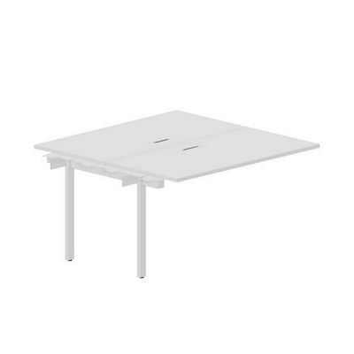 Arena UNN2TPL147 BLBL (Белый/Белый) Приставной стол на 2 рабочих места, металлические аутлеты