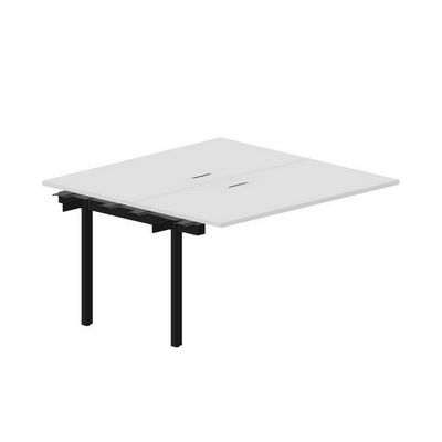 Arena UNN2TPL147 BLNR (Белый/Черный) Приставной стол на 2 рабочих места, металлические аутлеты