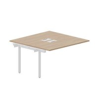 Arena UNN2TPL147 OWBL (Светлый дуб/Белый) Приставной стол на 2 рабочих места, металлические аутлеты