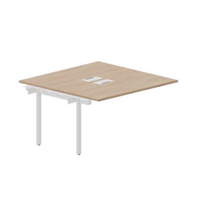 Arena UNN2TPL147 OWBL (Светлый дуб/Белый) Приставной стол на 2 рабочих места, металлические аутлеты