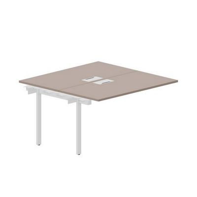 Arena UNN2TPL147 TRBL (Тортора/Белый) Приставной стол на 2 рабочих места, металлические аутлеты