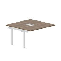 Arena UNN2TPL147 WNBL (Орех/Белый) Приставной стол на 2 рабочих места, металлические аутлеты