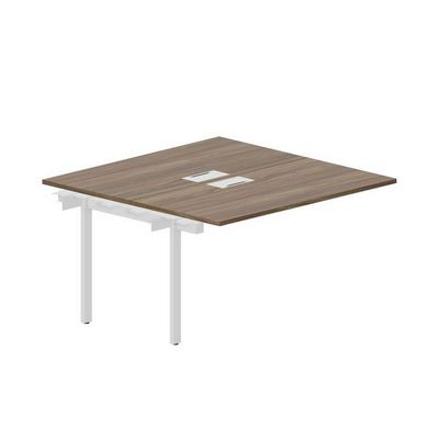 Arena UNN2TPL147 WNBL (Орех/Белый) Приставной стол на 2 рабочих места, металлические аутлеты