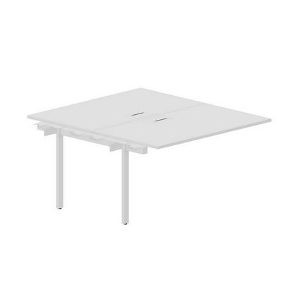 Arena UNN2TPL148 BLBL (Белый/Белый) Приставной стол на 2 рабочих места, металлические аутлеты