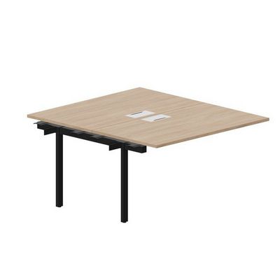 Arena UNN2TPL148 OWNR (Светлый дуб/Черный) Приставной стол на 2 рабочих места, металлические аутлеты