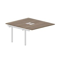 Arena UNN2TPL148 WNBL (Орех/Белый) Приставной стол на 2 рабочих места, металлические аутлеты