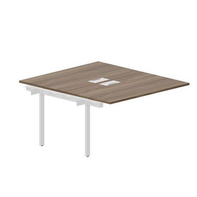 Arena UNN2TPL148 WNBL (Орех/Белый) Приставной стол на 2 рабочих места, металлические аутлеты
