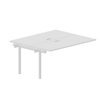 Arena UNN2TPL167 BLBL (Белый/Белый) Приставной стол на 2 рабочих места, металлические аутлеты