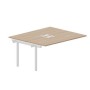 Arena UNN2TPL167 OWBL (Светлый дуб/Белый) Приставной стол на 2 рабочих места, металлические аутлеты