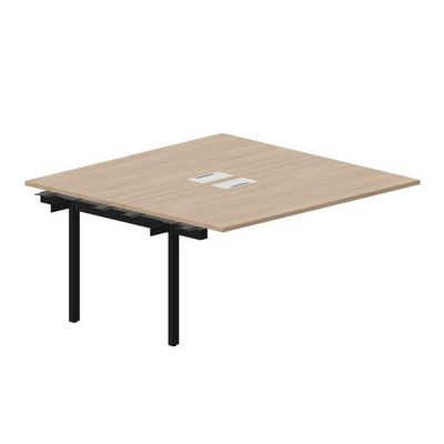 Arena UNN2TPL168 OWNR (Светлый дуб/Черный) Приставной стол на 2 рабочих места, металлические аутлеты