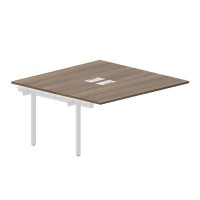 Arena UNN2TPL168 WNBL (Орех/Белый) Приставной стол на 2 рабочих места, металлические аутлеты