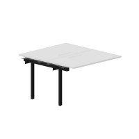Arena UNN2TPM127 BLNR (Белый/Черный) Приставной стол на 2 рабочих места, меламиновые аутлеты