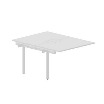Arena UNN2TPM128 BLBL (Белый/Белый) Приставной стол на 2 рабочих места, меламиновые аутлеты