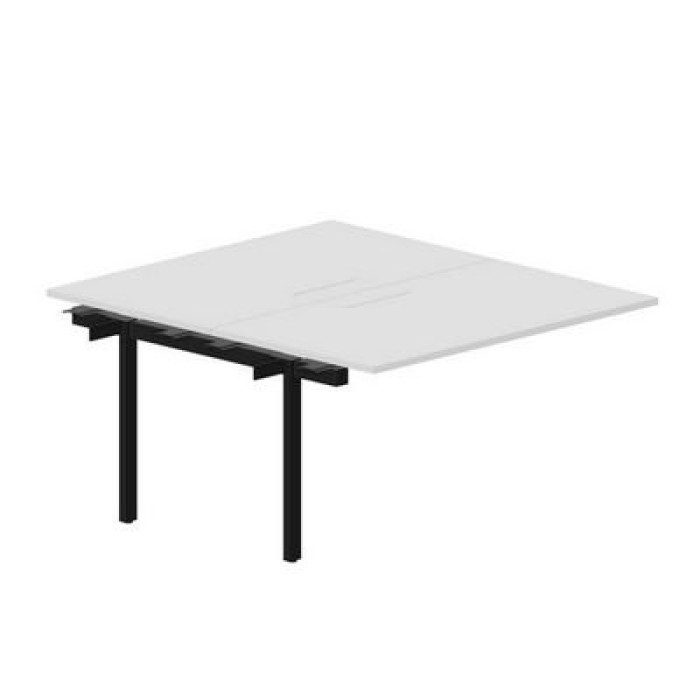 Арена UNN2TPM148 BLNR (Белый/Черный) Приставной стол на 2 рабочих места, меламиновые аутлеты