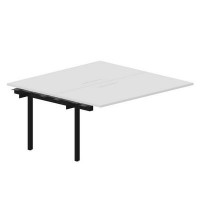 Arena UNN2TPM168 BLNR (Белый/Черный) Приставной стол на 2 рабочих места, меламиновые аутлеты