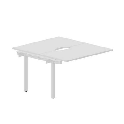 Arena UNN2TPV127 BLBL (Белый/Белый) Приставной стол на 2 рабочих места, 2 эргономичных выреза